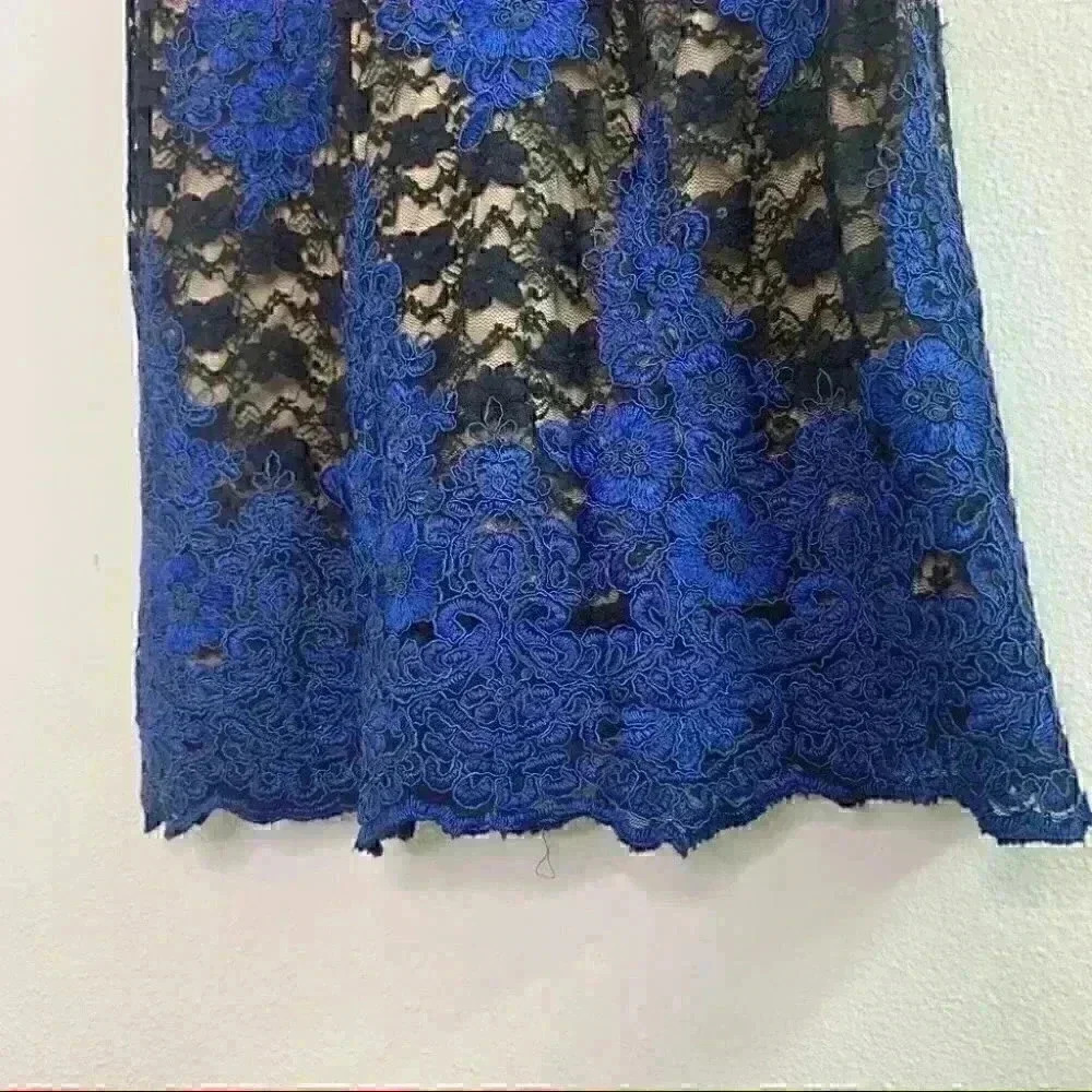Donna Rocco black blue nude lace sheath dress 10 - Picture 3 of 9